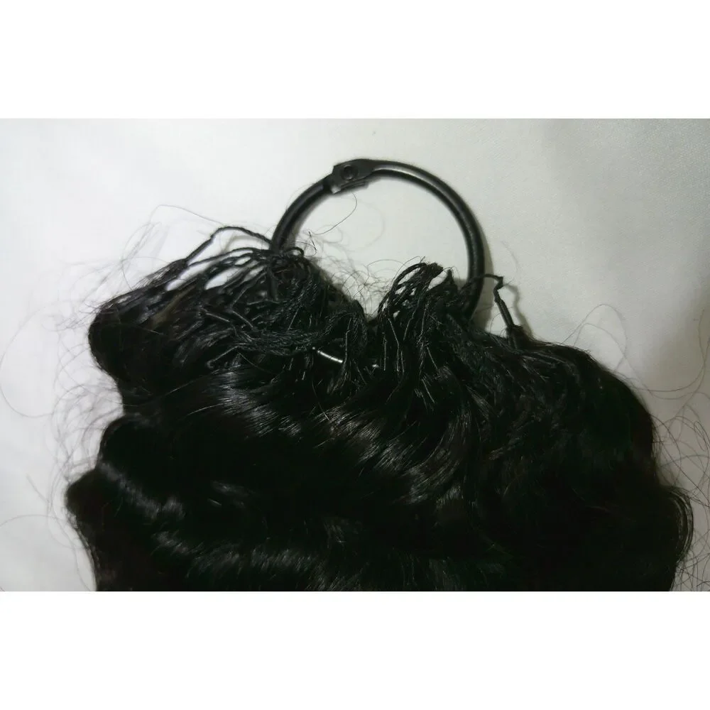 New 16in Burmese Curly Crochet Human Hair 60g 50 Strands Natural Black 1B